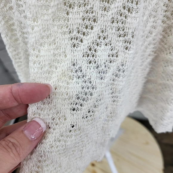 Anthro Meadow Rue Ivory Limay Lightweight Skirted Sweater SZ Small - Picture 2 of 12